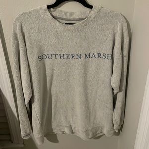 white southern march sweatshirt. small tear.